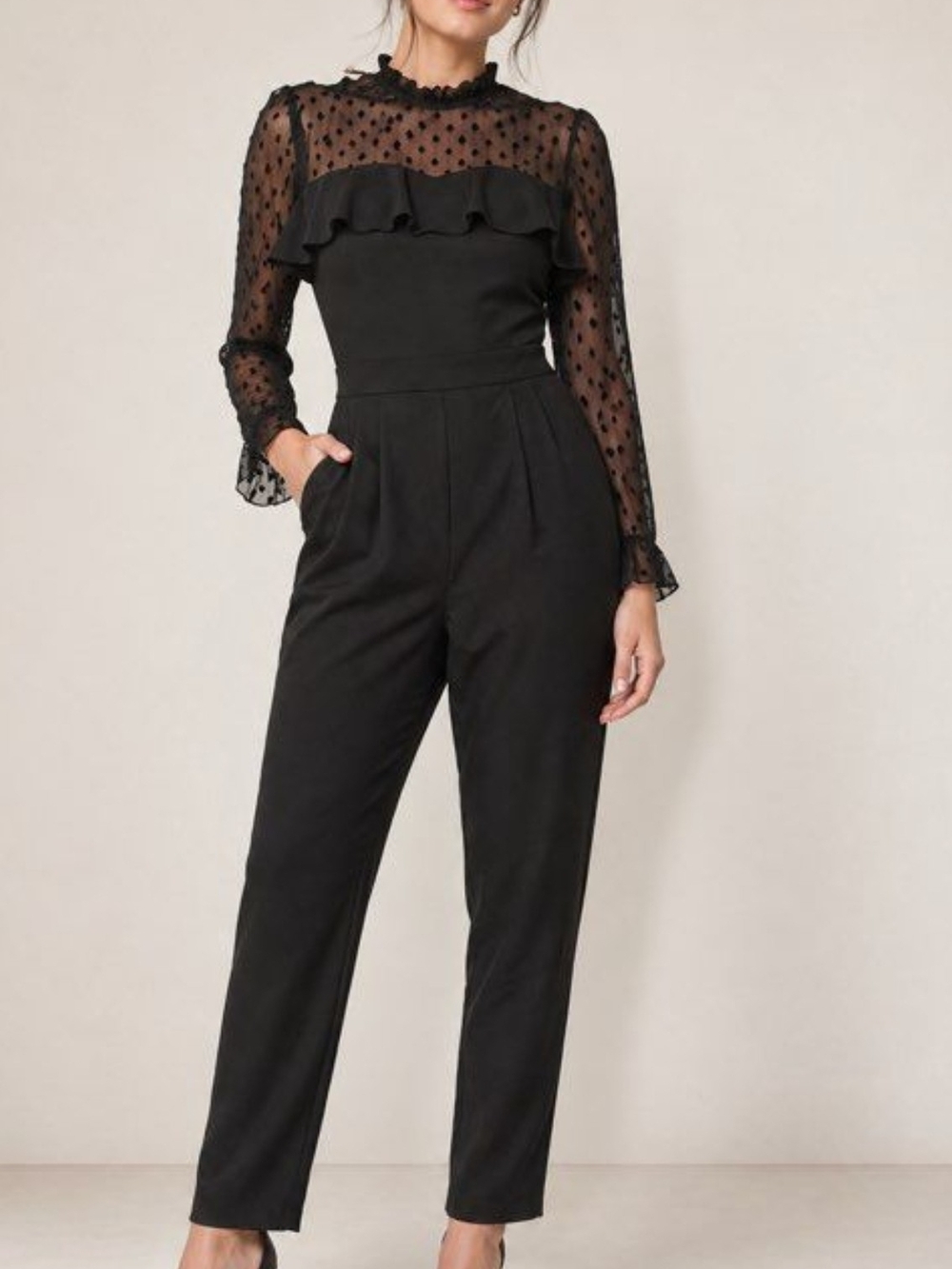 Zara Elegant  Black Jumpsuit XS Like New